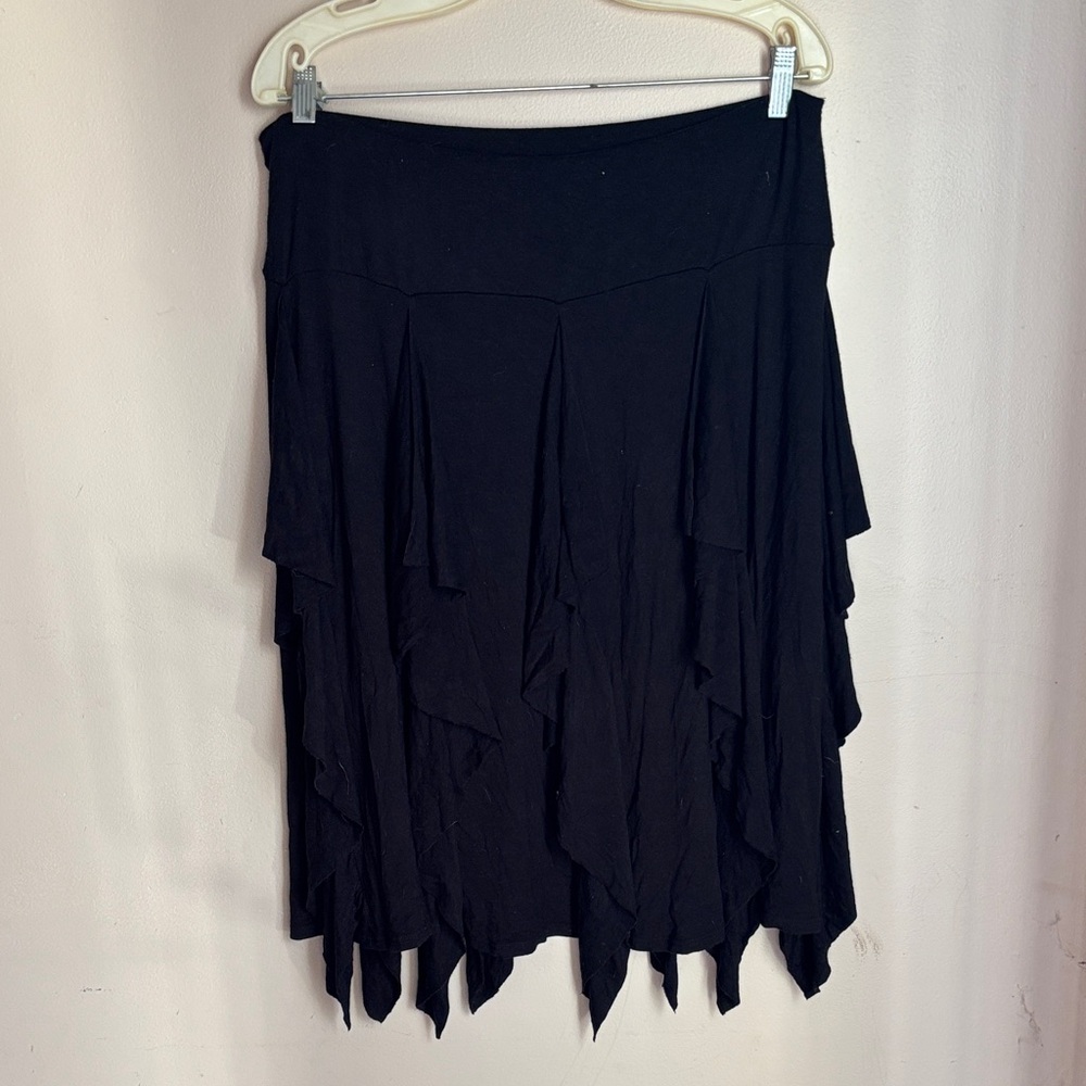 EllumiNation Elegant Black Women's Ruffled Skirt